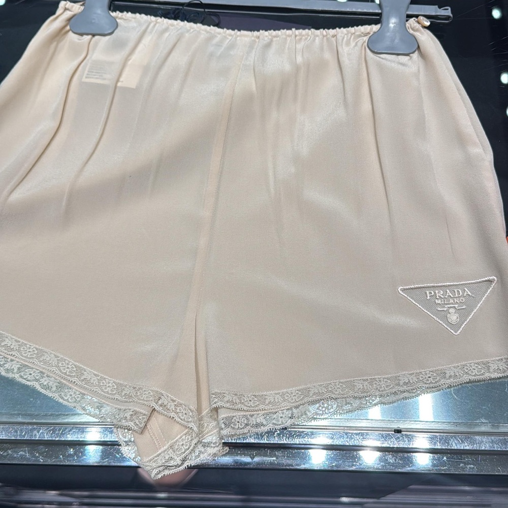 Prada Women's Beige High Waist Shorts